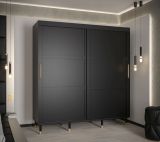 Armoire design moderne Jotunheimen 70, couleur : noir - dimensions : 208 x 200,5 x 62 cm (h x l x p)