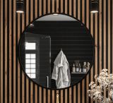 Miroir rond Bernina 01, Couleur : Noir mat - Dimensions : 50 x 50 cm (h x l)