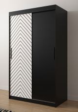 Armoire au design moderne Mulhacen 12, Couleur : Noir mat / Blanc mat - Dimensions : 200 x 120 x 62 cm (h x l x p), avec cinq casiers