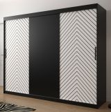 Armoire au design moderne Mulhacen 36, couleur : Noir mat / Blanc mat - Dimensions : 200 x 250 x 62 cm (h x l x p), avec 10 compartiments