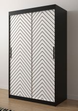 Armoire au design élégant Mulhacen 48, Couleur : Noir mat / Noir mat - Dimensions : 200 x 150 x 62 cm (h x l x p), avec cinq casiers