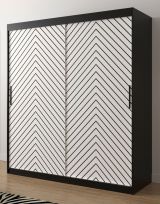 Armoire au design raffiné Mulhacen 60, couleur : Noir mat / Blanc mat - Dimensions : 200 x 180 x 62 cm (h x l x p), avec 10 compartiments