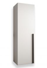 Armoire moderne Tödi 01, Couleur : Blanc mat - Dimensions : 184 x 50 x 42 cm (h x l x p), avec deux compartiments et une tringle à vêtements