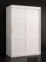 Armoire neutre avec grand espace de rangement Liskamm 05, Couleur : Blanc mat - Dimensions : 200 x 120 x 62 cm (h x l x p), avec cinq casiers et deux tringles à vêtements