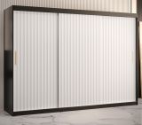 Noble armoire à 10 compartiments Balmenhorn 71, Couleur : Noir mat / Blanc mat - Dimensions : 200 x 250 x 62 cm (h x l x p), avec trois portes