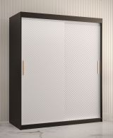 Armoire moderne à cinq casiers Balmenhorn 11, Couleur : Noir mat / Blanc mat - Dimensions : 200 x 150 x 62 cm (h x l x p), avec grand espace de rangement