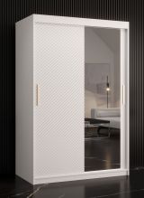Armoire noble avec une porte à miroir Balmenhorn 29, Couleur : Blanc mat - Dimensions : 200 x 120 x 62 cm (h x l x p), avec cinq casiers