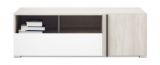 Meuble TV à une porte Schilde 12, Couleur : Chêne Blanc / Blanc / Anthracite - Dimensions : 40 x 120 x 53 cm (H x L x P)