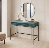 Bureau moderne à deux tiroirs Worthing 19, Couleur : Turquoise / Noir - dimensions : 78 x 104 x 50 cm (h x l x p)