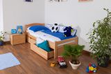Lit enfant / lit jeune "Easy Premium Line" K1/2n avec 2 tiroirs et 2 panneaux de recouvrement, 90 x 200 cm bois de hêtre massif nature