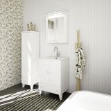 Meuble de salle de bains - Set A Dindigul, 3 pièces y compris lavabo / vasque, couleur : blanc mat