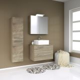 Meuble de salle de bains - Set C Bidar, 3 pièces avec lavabo, couleur : chêne