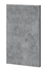 Panneau mural pour lit double Papauta gauche, Couleur : Gris - Dimensions : 105 x 65 x 7 cm (H x L x P)