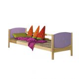 Lit pour enfants / lit de jeune Milo 30, couleur : nature / éléphant violet, partiellement massif - surface de couchage : 80 x 190 cm (L x l)