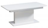 Table basse Escolar 1, réglable en hauteur et extensible, couleur : blanc - 126-168 x 70 x 58-75 cm (L x P x H)