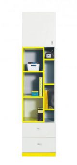 Chambre d'adolescents - armoire "Geel" 27, blanc / jaune - Dimensions : 195 x 45 x 40 cm (H x L x P)