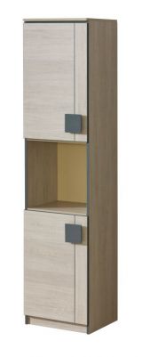 Chambre d'adolescents - Armoire Elias 18, couleur : marron clair / gris - Dimensions : 187 x 45 x 40 cm (h x l x p)