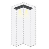 Cadre supérieur LED pour armoire à portes battantes / armoire d'angle Siumu 04 et module d'extension, couleur : beige - largeur : 56/40 cm