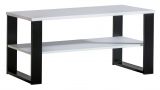 Table basse Trevalli 9, Couleur : Blanc / Noir - Dimensions : 100 x 56 x 49 cm (l x p x h)