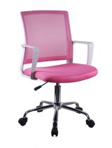 Chaise de bureau Maridi 259, couleur : rose - Dimensions : 88 - 98 x 54 x 57 cm (h x l x p)