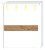 Cadre LED pour armoire à portes coulissantes / Penderie Faleasiu 06 et 07, Couleur : Blanc 