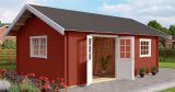 Abri de jardin G293 Rouge suédois avec plancher - 40 mm Maison en madriers, Surface au sol : 22,42 m², Toit à deux versants