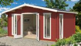 Abri de jardin G291 Rouge suédois avec plancher - 44 mm Maison en madriers, Surface au sol : 17,28 m², Toit à deux versants