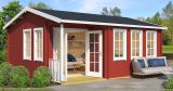 Abri de jardin G289 Rouge suédois avec plancher - 44 mm Maison en madriers, Surface au sol : 26,88 m², Toit à deux versants