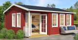 Abri de jardin G288 Rouge suédois avec plancher - 44 mm Maison en madriers, Surface au sol : 21,28 m², Toit à deux versants
