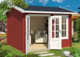 Abri de jardin G172 Rouge suédois avec plancher - 44 mm Maison en madriers, surface : 7,02 m², Toit à deux versants