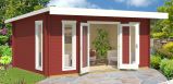 Abri de jardin G18 Rouge suédois avec plancher - 44 mm Maison en madriers, Surface au sol : 17,50 m², Toit à une pente