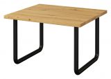 Table basse Ogulin 25, Couleur : Chêne / Noir - Dimensions : 70 x 70 x 50 cm (L x P x H)
