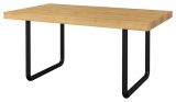 Table de salle à manger Ogulin 31, Couleur : Chêne / Noir - Dimensions : 160 x 94 cm (L x P)