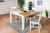 Table de salle à manger extensible "Solin" chêne blanc/nature 20 (carré) - Dimensions : 140 - 220 x 90 cm (L x P)