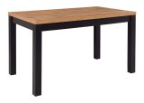 Table de salle à manger à ralonge Temerin 37 avec pieds foncés, Chêne artisan / Noir mat, 160-238 x 90 cm, belles veinures, beaucoup de place et de rangement, bicolore