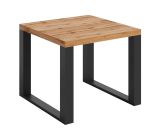 Petite table basse moderne "Prizren" 01, Chêne wotan / Noir mat, 60 x 60 x 50 cm, belles veinures et design élégant, finition de qualité supérieure