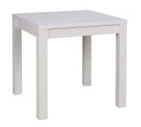 Table de salle à manger carrée claire Varbas 01, blanche, 80 x 80 cm, design simple, facile à combiner, montage rapide et simple, robuste et durable
