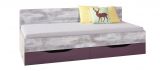 Lit pour enfants / lit de jeune "Marin" 12 A, violet / blanc-gris - Dimensions : 90 x 200 cm