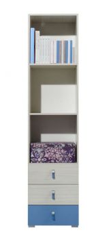 Chambre d'enfants - Armoire "Felipe" 05, bleu / blanc - Dimensions : 190 x 45 x 40 cm (H x L x P)