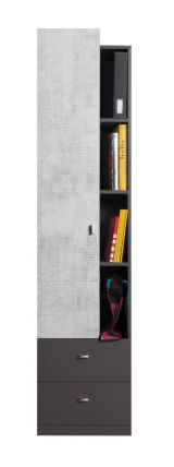 Armoire à portes battantes de la chambre des jeunes / armoire Ohey 05, couleur : gris foncé / gris clair - Dimensions : 195 x 45 x 40 cm (H x L x P)