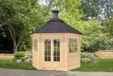 Cabane grill-sauna Eisenhut 06 - Dimensions : 308 x 267 x 310 (L x P x H), Surface au sol : 6 m², Toit en toile
