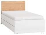 Lit simple / lit d'appoint Arbolita 48, couleur : blanc / chêne - couchette : 90 x 200 cm (l x L)