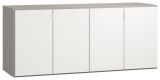 Commode Bellaco 08, couleur : gris / blanc - Dimensions : 70 x 160 x 47 cm (h x l x p)