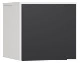 Élément pour armoire à une porte Vacas 12, couleur : blanc / noir - Dimensions : 45 x 47 x 57 cm (H x L x P)