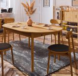 Table de salle à manger Wellsford 54, chêne sauvage massif huilé - Dimensions : 160 x 90 cm (l x p)