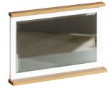 Miroir Panduros 14, couleur : blanc de pin / brun de chêne - Dimensions : 59 x 85 x 10 cm (h x l x p)