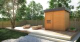Sauna de jardin Tihama 40 mm, Dimensions extérieures (l x p) : 254 x 204 cm - couleur : Chêne / Anthracite