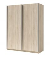 Armoire à portes coulissantes / armoire Trikala 02, couleur : chêne - Dimensions : 198 x 150 x 60 cm (H x L x P)
