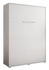 Lit escamotable Namsan 03 vertical, Couleur : Blanc mat / Blanc brillant - couchage : 140 x 200 cm (l x L)