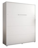 Lit escamotable Namsan 04 vertical, Couleur : Blanc mat / Blanc brillant - Surface de couchage : 160 x 200 cm (l x L)